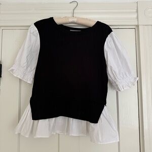 Anthropologie Black Knit Sweater Blouse